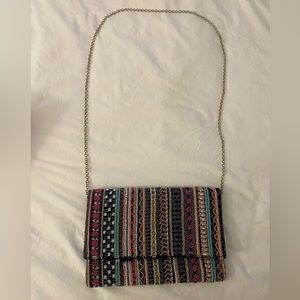 La Sera by Franchi beaded clutch with chain